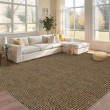 Garvee Boho Rugs for Living Room 5x7 ft, Washable Area Rug for Bedroom Soft Ultra Thin Indoor Floor Carpet, Waffle Print Non-Slip Trhow Rugs for Dining Room Bedroom Living Room, Brown - Brown
