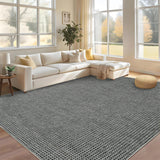 Garvee Washable Area Rug 5'x7' Rugs for Living Room, Soft Ultra Thin Dining Room Rugs Bedroom Rug, Boho Waffle Print Indoor Throw Rugs Floor Carpet for Living Room Bedroom Nursery, Grey - Gray