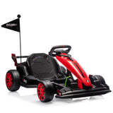 Garvee Ride - G Series: 24V Electric Drift Kart for Kids, Ride Car with Adjustable Seat & 7.5MPH Speed, EVA Silent Wheels, Parent-Safety Certified Ride-On Toy - Red - Red