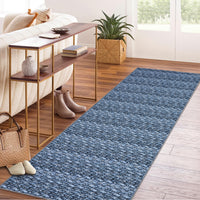 Garvee Modern Grey Blue 2x6 Washable Runner Rugs, Woven Pattern Hallway Rugs with Non-Slip Backing, Soft Low Pile Area Rugs, Non-Shedding Contemporary Floor Carpet for Bedroom, Laundry