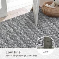 Garvee Modern Grey 5x7 Area Rugs Woven Pattern Accent Rugs with Non-Slip Backing, Washable Soft Low Pile Floor Carpet, Non-Shedding Contemporary Throw Rugs for Kitchen, Bedroom