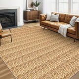 Garvee Modern Natural 10x13 Washable Rug, Non Slip Soft Low Pile Farmhouse Carpet for Living Room, Bedroom, Dining Room - Natural