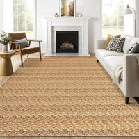 Garvee Modern Natural 9x12 Washable Living Room Rugs Large Modern Woven Pattern Accent Rugs, Non-Slip Soft Low Pile Area Rugs, Non-Shedding Contemporary Indoor Carpet for Bedroom, Office
