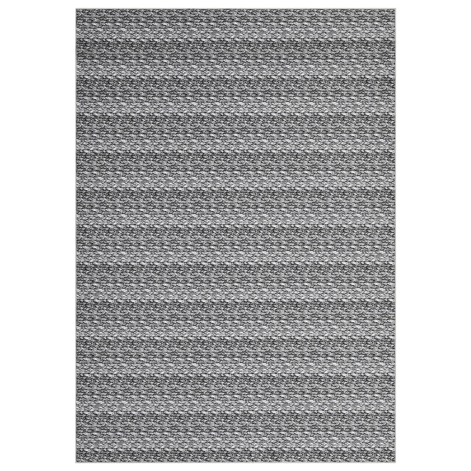 Garvee Modern Grey 5x7 Area Rugs Woven Pattern Accent Rugs with Non-Slip Backing, Washable Soft Low Pile Floor Carpet, Non-Shedding Contemporary Throw Rugs for Kitchen, Bedroom