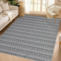 Garvee Modern Grey 5x7 Area Rugs Woven Pattern Accent Rugs with Non-Slip Backing, Washable Soft Low Pile Floor Carpet, Non-Shedding Contemporary Throw Rugs for Kitchen, Bedroom