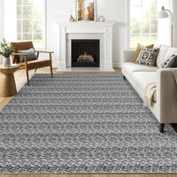 Garvee Modern Grey 5x7 Area Rugs Woven Pattern Accent Rugs with Non-Slip Backing, Washable Soft Low Pile Floor Carpet, Non-Shedding Contemporary Throw Rugs for Kitchen, Bedroom