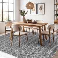 Garvee Modern Grey 5x7 Area Rugs Woven Pattern Accent Rugs with Non-Slip Backing, Washable Soft Low Pile Floor Carpet, Non-Shedding Contemporary Throw Rugs for Kitchen, Bedroom