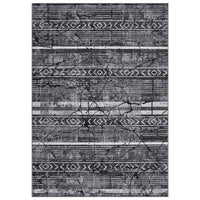 Garvee Boho Black-Grey 5x7 Washable Area Rugs for Living Room, Geometric Marble Boho Bedroom Rugs Ultra Thin Non-Slip Indoor Rugs Floor Carpet for Dining Room