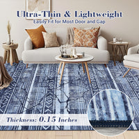 Garvee Boho Navy Blue 5x7 Washable Area Rugs for Living Room, Geometric Marble Boho Bedroom Rugs Ultra Thin Non-Slip Indoor Rugs Floor Carpet for Dining Room