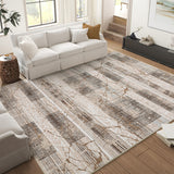 Garvee Boho Light Brown 5x7 Area Rug Living Room Rugs, Large Machine Washable Marble Distressed Rug Boho Farmhouse Neutral Ultra Thin Indoor Floor Carpet for Bedroom Under Dining Table Home - Light Brown