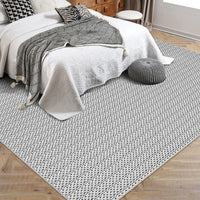 Garvee Machine Washable Area Rugs 5x7 Modern Printed Accent Carpet with Non-Slip Backing, Non-Shedding Contemporary Woven-Style Floor Carpet for Living Room, Bedroom, Office, Gray