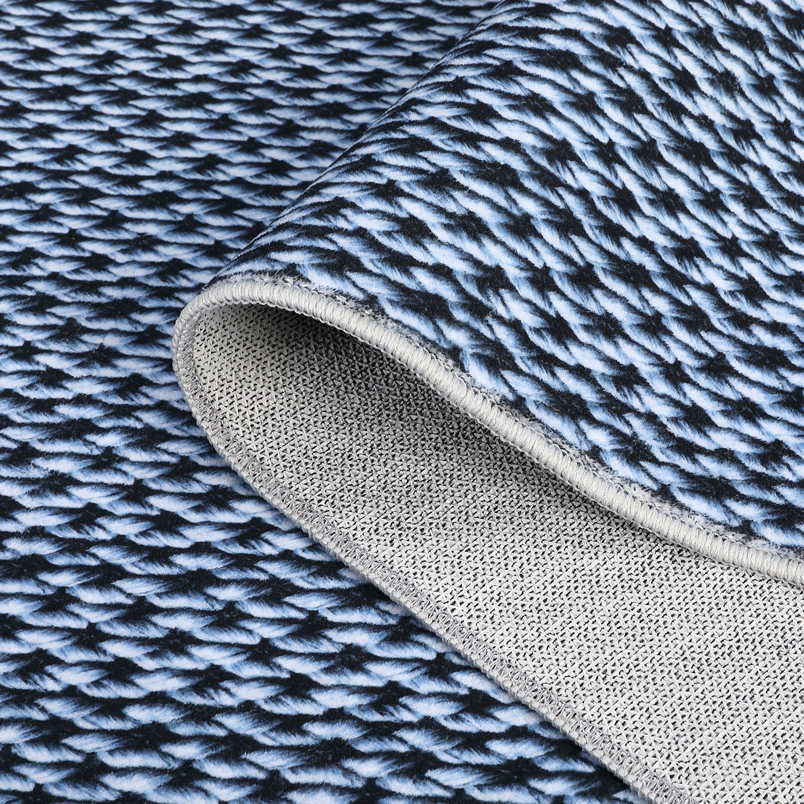 Garvee Machine Washable Area Rugs 5x7 Modern Printed Accent Carpet with Non-Slip Backing, Non-Shedding Contemporary Woven-Style Floor Carpet for Living Room, Bedroom, Office, Blue