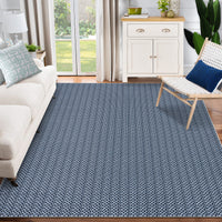 Garvee Machine Washable Area Rugs 5x7 Modern Printed Accent Carpet with Non-Slip Backing, Non-Shedding Contemporary Woven-Style Floor Carpet for Living Room, Bedroom, Office, Blue