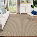 Garvee Machine Washable Area Rugs 5x7 Modern Printed Accent Carpet with Non-Slip Backing, Non-Shedding Contemporary Woven-Style Floor Carpet for Living Room, Bedroom, Office, Camel - Camel
