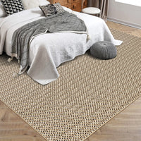 Garvee Machine Washable Area Rugs 5x7 Modern Printed Accent Carpet with Non-Slip Backing, Non-Shedding Contemporary Woven-Style Floor Carpet for Living Room, Bedroom, Office, Camel