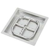 Garvee 12″×12″ In Drop In Fire Pit Burner Kit, Stainless Steel Fire Pit Kit with Burner, Pan, Insert Square Fire Pit Burner Pan for Natural Gas, Propane, Indoor Outdoor Fire Pit Pan Kit