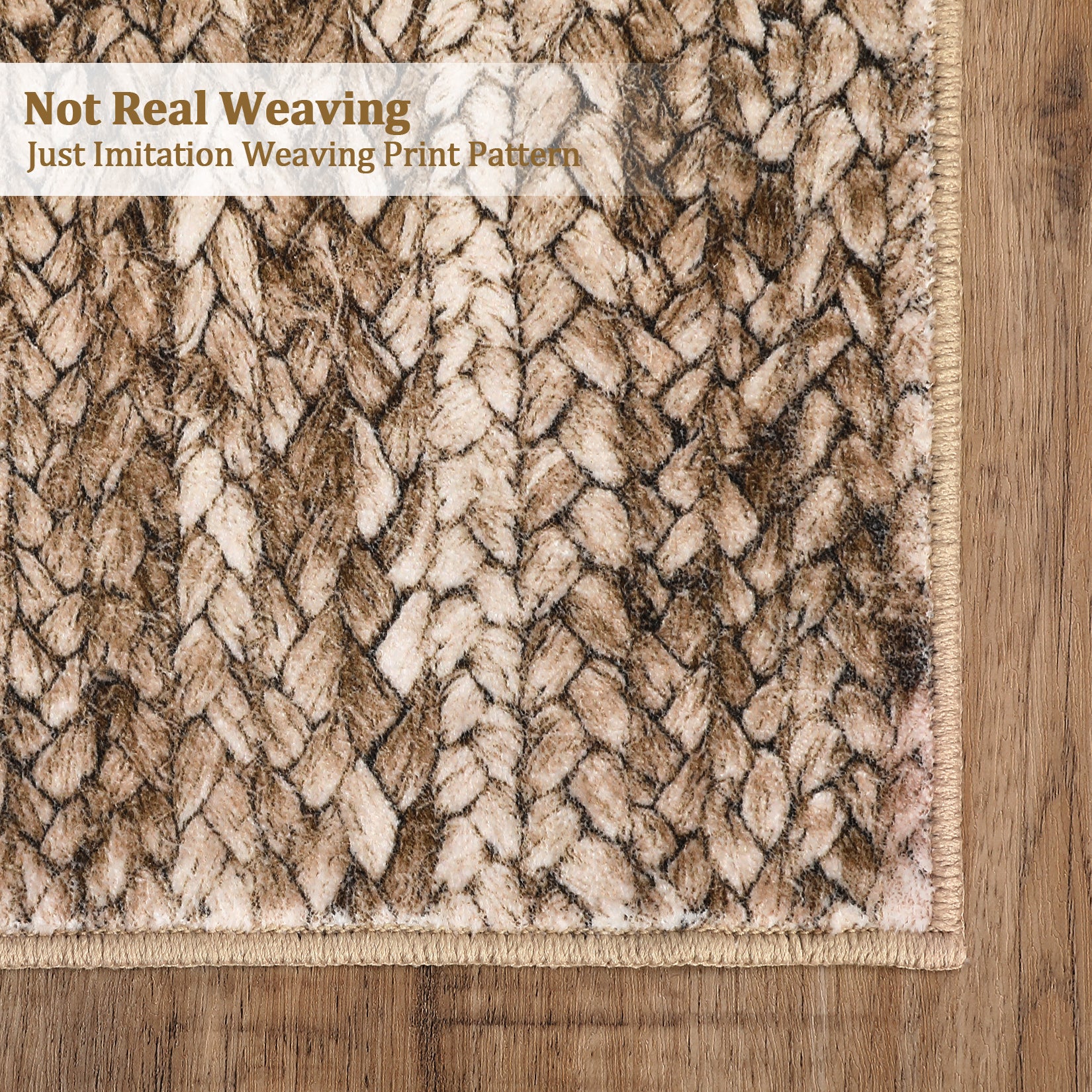 Garvee Modern Brown 2x6 Runner Rug Washable Modern Braided Print Rug Low Pile Kitchen Runner Rug Non Slip Bathroom Throw Rug Ultra-Thin Lightweight Indoor Modern Rug Foldable Rug for Hallway Entrance