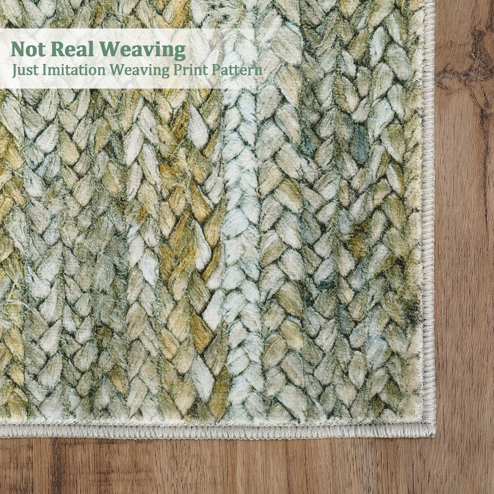 Garvee Modern Green Camel 9x12 Washable Rug Large Area Rug for Living Room Bedroom Modern Gradient Woven Print Rug Neutral Accent Rug Non Shedding Soft Indoor Throw Carpet for Palyroom Classroom