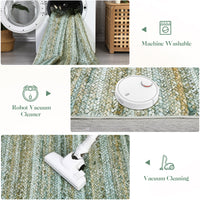 Garvee Modern Green Camel 9x12 Washable Rug Large Area Rug for Living Room Bedroom Modern Gradient Woven Print Rug Neutral Accent Rug Non Shedding Soft Indoor Throw Carpet for Palyroom Classroom