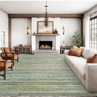 Garvee Modern Green Camel 9x12 Washable Rug Large Area Rug for Living Room Bedroom Modern Gradient Woven Print Rug Neutral Accent Rug Non Shedding Soft Indoor Throw Carpet for Palyroom Classroom