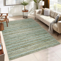 Garvee Modern Green Camel 10x13 Rug Washable Large Area Rug Living Room Rug Non-Slip Soft Bedroom Rug Modern Striped Woven Printed Rug Low Pile Modern Rug Non Shedding Netural Rug Colorful Rug