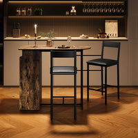 Garvee Bar Table and Chairs Set, Pub Table and Chairs Set for 2, 3 Piece Table Set with Three Tier Storage Shelf for Living Room,Dining Room,Small Apt, Brown