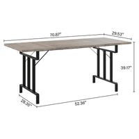 Garvee Farmhouse Dining Table for 6-8 People, 70.87" Rectangular Wood Dining Table, Rustic Style Kitchen Table with Heavy Duty Metal Legs for Dining Room, Home Office, Living Room, Grey