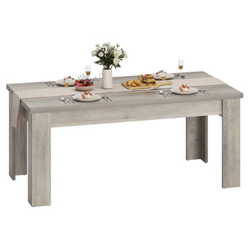 Garvee Dining Table for 4-6, Dining Tables, Dining Room Table with 1.18" Thickened Tabletop, Rectangular Large Kitchen Dining Table, Dinner Table for Kitchen, Dining Room, Living Room, Gray