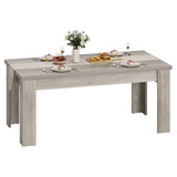 Garvee Dining Table for 4-6, Dining Tables, Dining Room Table with 1.18" Thickened Tabletop, Rectangular Large Kitchen Dining Table, Dinner Table for Kitchen, Dining Room, Living Room, Gray - Gray