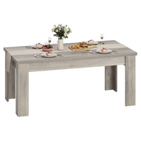 Garvee Dining Table for 4-6, Dining Tables, Dining Room Table with 1.18" Thickened Tabletop, Rectangular Large Kitchen Dining Table, Dinner Table for Kitchen, Dining Room, Living Room, Gray