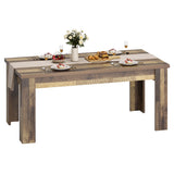 Garvee Dining Table for 4-6, Dining Tables, Dining Room Table with 1.18" Thickened Tabletop, Rectangular Large Kitchen Dining Table, Dinner Table for Kitchen, Dining Room, Living Room, Brown - Brown