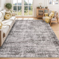 Garvee Persian Taupe 8x10 Washable Area Rugs, Soft Vintage Distressed Large Living Room Rug Retro Farmhouse Non Slip Low Pile Indoor Foldable Carpet for Bedroom Dining Room Office