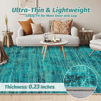 Garvee Persian Green Pine 10x13 Washable Area Rug for Living Room, Soft Vintage Distressed Large Bedroom Rug Retro Farmhouse Non Slip Low Pile Indoor Foldable Carpet for Dining Room Office