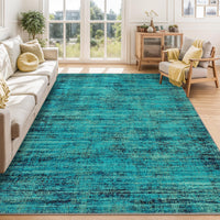 Garvee Persian Green Pine 10x13 Washable Area Rug for Living Room, Soft Vintage Distressed Large Bedroom Rug Retro Farmhouse Non Slip Low Pile Indoor Foldable Carpet for Dining Room Office
