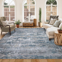 Garvee Vintage Area Rug, 6x9 Boho Washable Large Living Room Bedroom Rug Retro Non-Slip Non-Shedding Low Pile Farmhouse Area Rug for Dining Room Home