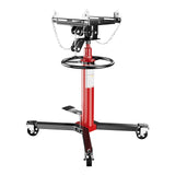 Garvee Hydraulic Transmission Jack, 1322 LBS Capacity, 2-Stage Telescoping Lift from 34.3" to 68.5", Heavy-Duty Transmission Lift with 360° Swivel Wheels and Safety Chain, Red - 