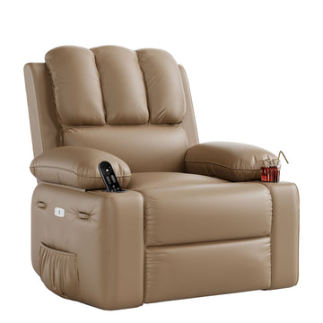 Garvee 27” Width Electric Power Oversized Rocker Swivel Recliner Chair, USB Charger Lazy Boy for Adults, w/ Vibrating Massage and Heating, 1.5x Sponge Filling for Living Room, Bedroom and Nursery