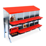 GARVEE 10-Compartments Chicken Nest Box - Red Roll-Away Design w/Lid Cover & Legs for Coop Laying Boxes for Hens, Nest Boxes - Red