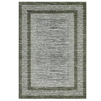 Garvee Bordered Green 9x12 Modern Area Distressed Rug Soft Non Shedding Floor Carpet, Geometric Rug, Washable Non Slip Rug, Low Pile for Living Room, Bedroom