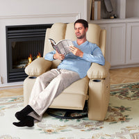 Garvee 27" Width Electric Power Oversized Rocker Swivel Recliner Chair, USB Charger Lazy Boy for Adults, w/Vibrating Massage and Heating, 1.5X Sponge Filling for Living Room, Bedroom and Nursery