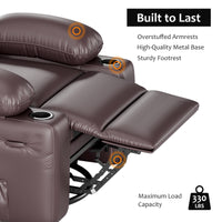 Garvee 27" Width Electric Power Oversized Rocker Swivel Recliner Chair, USB Charger Lazy Boy for Adults, w/Vibrating Massage and Heating, 1.5X Sponge Filling for Living Room, Bedroom and Nursery