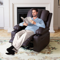 Garvee 27" Width Electric Power Oversized Rocker Swivel Recliner Chair, USB Charger Lazy Boy for Adults, w/Vibrating Massage and Heating, 1.5X Sponge Filling for Living Room, Bedroom and Nursery