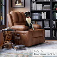 Garvee 27" Width Electric Power Oversized Rocker Swivel Recliner Chair, USB Charger Lazy Boy for Adults, w/ Vibrating Massage and Heating, 1.5x Sponge Filling for Living Room, Bedroom and Nursery