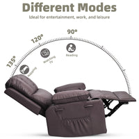 Garvee Oversized 27" Recliner Chairs with Heat and Massage, 360° Swivel Lazy Boy Recliner Chair for Adults, Manual Rocking Chair with Cup Holder for Living Rooms, Bedrooms and Nurseries, Coffee