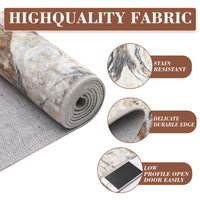 Garvee 2x6 Machine Washable Runner Rug, Non-Slip Floor Carpet, Modern Abstract Bedside Rug, Low Pile Foldable Area Rug, Soft Rug for Entryway, Bathroom, Laundry Room, Brown