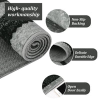Garvee 10x13 Modern Bordered Area Rug Distressed Gray Rug Non Slip Non Shedding Floor Carpet Soft Low Pile Rug, Large Washable Thin Rug, Foldable Printed Rug for Living Room, Bedroom, Office