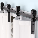 Garvee 60 in Bifold Sliding Barn Door Hardware Track Kit, Side Mounted Black Roller, Smoothly and Quietly, Easy Install, Heavy Duty, Up to 400 LBS, Bifold Door Hardware for 4 Doors (Door Not Included) - 60in for 4 doors