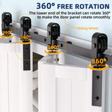 Garvee 52 in Bifold Sliding Barn Door Hardware Track Kit, Side Mounted Black Roller, Smoothly and Quietly, Easy Install, Heavy Duty, Up to 400 LBS, Bifold Door Hardware for 4 Doors (Door Not Included) - 52in for 4 doors