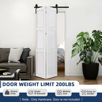 Garvee 36" Bifold Sliding Barn Door Hardware Track Kit, Side Mounted Black Roller, Smoothly and Quietly, Assembly Easy, Fit Double 12" Bi-Folding Doors (Door Not Included)