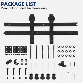Garvee 60 in Bifold Sliding Barn Door Hardware Track Kit, Side Mounted Black Roller, Smoothly and Quietly, Easy Install, Heavy Duty, Up to 200 LBS, Bifold Door Hardware for 2 Doors (Door Not Included)
